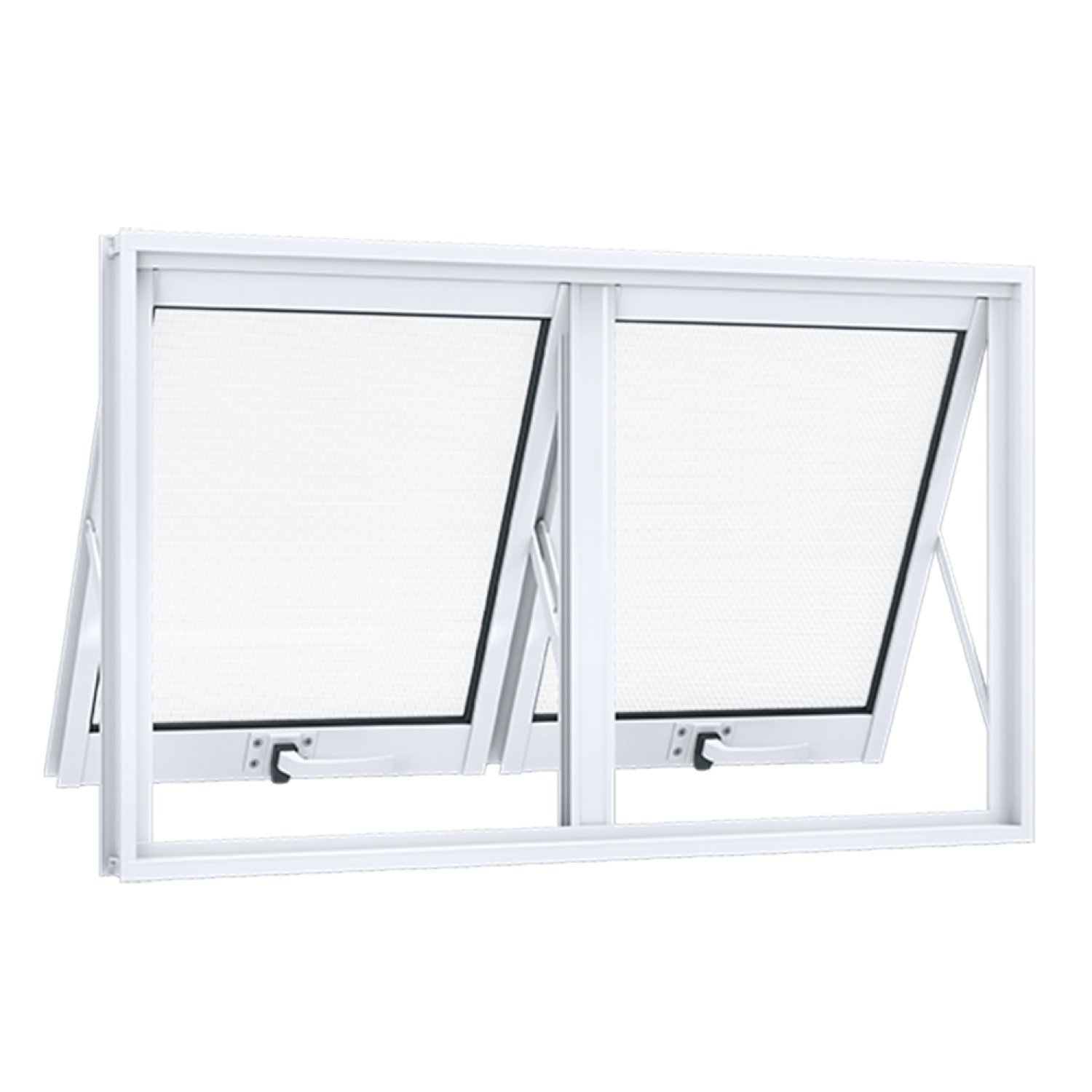 Janela de Aluminio Maximo-Ar 1 Folha com Vidro e Abertura Dupla Horizontal 60cmx118cm Lucasa 