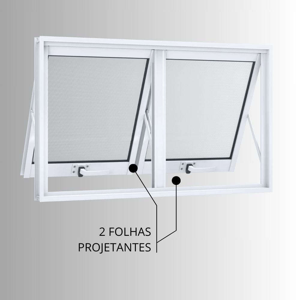Janela de Aluminio Maxim-ar Duplo 60x118cm Lucasa Alumínios - 7