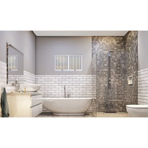 Janela de Aluminio Maxim-ar Duplo 60x118cm com Grade Lucasa Alumínios