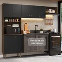Ver imagem 2 de Armário de Cozinha Compacta 235cm Rustic/preto Gourmet Madesa Xa03 Rustic/preto