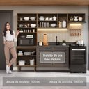 Ver imagem 6 de Armário de Cozinha Compacta 235cm Rustic/preto Gourmet Madesa Xa03 Rustic/preto