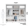 Guarda Roupa de Casal 100 % Mdf 3 Portas 4 Gavetas Zara Acp Móveis Branco - 3