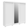 Guarda Roupa de Casal 100 % Mdf 3 Portas 4 Gavetas Zara Acp Móveis Branco - 1