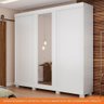 Guarda Roupa de Casal 100 % Mdf 3 Portas 4 Gavetas Zara Acp Móveis Branco - 5