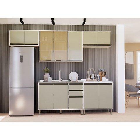 Cozinha Modulada Compacta 5 Peças sem Tampo Linea Luciane Móveis