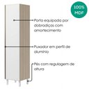 Ver imagem 4 de Paneleiro 1 Porta MDF 50x221 cm Kali 122291 Bianco Toq Branco Nicioli