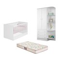 Ver imagem 1 de Berço Mini Cama Americano Doce Sonho com Colchão Gazin Guarda Roupa Infantil com Cantoneira Doce Son