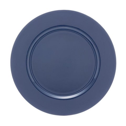 Jogo 2 Sousplat Redondo Plástico Opala Azul 33cm Base de Prato Lyor