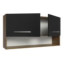 Ver imagem 4 de Armário Aéreo Cozinha 105cm 2 Portas 1 Nicho Rustic/Preto Emilly Madesa
