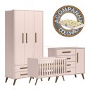 Ver imagem 2 de Quarto de Bebê Completo Qencanto Retrô Qmovi Rosa com Colchão Gazin