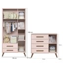 Ver imagem 3 de Quarto de Bebê Completo Qencanto Retrô Qmovi Rosa com Colchão Gazin