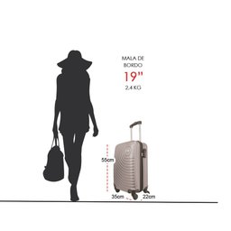 Mala de Bordo Viagem 10kg Rodas 360º Rígida Abs Cadeado Segredo Gladiador A7mb:amarelo - 5