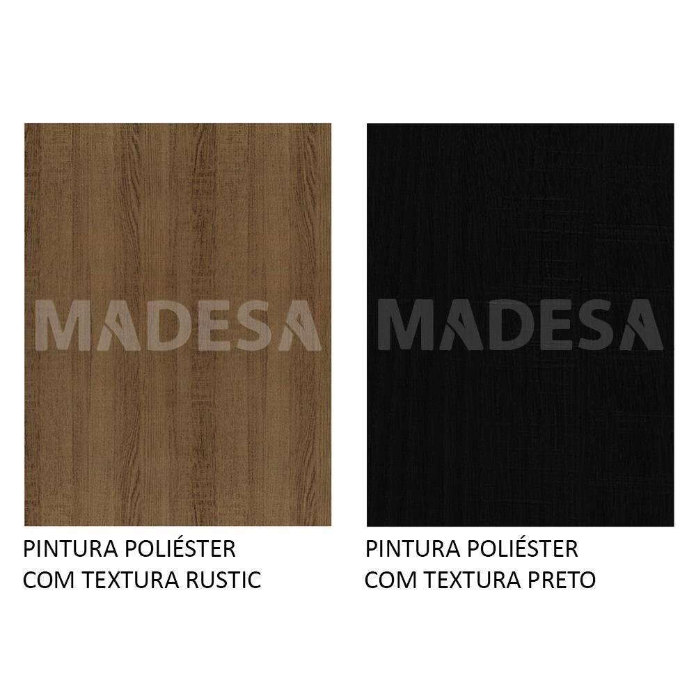 Balcão Armário de Cozinha 60 cm 1 Porta Rustic/Preto Glamy Madesa - 9