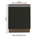 Ver imagem 6 de Balcão Armário de Cozinha 60 cm 1 Porta Rustic/Preto Glamy Madesa