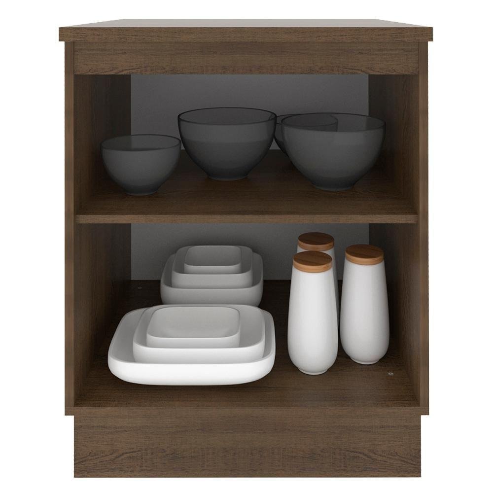 Balcão Armário de Cozinha 60 cm 1 Porta Rustic/Preto Glamy Madesa - 7