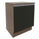 Ver imagem 1 de Balcão Armário de Cozinha 60 cm 1 Porta Rustic/Preto Glamy Madesa