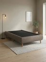 Ver imagem 1 de Base Cama Box Solteiro Dobrável Veludo Luxo Pés de Madeira Marrom