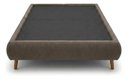 Ver imagem 4 de Base Cama Box Solteiro Dobrável Veludo Luxo Pés de Madeira Marrom