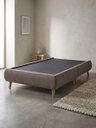 Ver imagem 3 de Base Cama Box Solteiro Dobrável Veludo Luxo Pés de Madeira Marrom