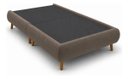 Ver imagem 2 de Base Cama Box Solteiro Dobrável Veludo Luxo Pés de Madeira Marrom