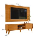 Ver imagem 3 de Rack Bancada e Painel para Tv Duna Cinamomo com Cristaleira Moss Cinamomo Off White - Madetec