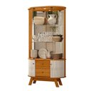 Ver imagem 4 de Rack Bancada e Painel para Tv Duna Cinamomo com Cristaleira Moss Cinamomo Off White - Madetec