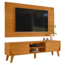 Ver imagem 2 de Rack Bancada e Painel para Tv Duna Cinamomo com Cristaleira Moss Cinamomo Off White - Madetec