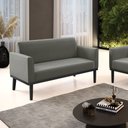 Ver imagem 1 de Poltrona Namoradeira Decorativa Isabella Pés Fixo em Madeira Preto Suede Grafite G19 - Gran Belo