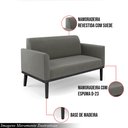 Ver imagem 3 de Poltrona Namoradeira Decorativa Isabella Pés Fixo em Madeira Preto Suede Grafite G19 - Gran Belo