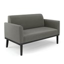 Ver imagem 2 de Poltrona Namoradeira Decorativa Isabella Pés Fixo em Madeira Preto Suede Grafite G19 - Gran Belo