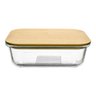 Pote Hermético em Vidro Retangular Tampa em Bambu 1040ml - Vista Home - 1