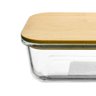Pote Hermético em Vidro Retangular Tampa em Bambu 1040ml - Vista Home - 4