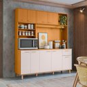 Ver imagem 1 de Kit Cozinha Núria 9 Portas 1 Gaveta MDF-MDP 180cm Amadeirado Pallazio