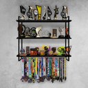 Ver imagem 2 de Prateleira Expositor de Troféus com Suporte para Medalhas Elite - Preto/preto