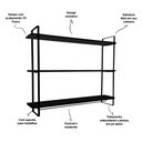 Ver imagem 5 de Prateleira Expositor de Troféus com Suporte para Medalhas Elite - Preto/preto