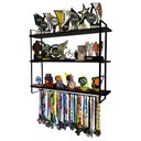 Ver imagem 3 de Prateleira Expositor de Troféus com Suporte para Medalhas Elite - Preto/preto