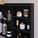 Ver imagem 4 de Espelheira de Banheiro Armário Suspenso 1 Porta com Prateleira Organizador Luxo - Preto