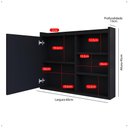 Ver mais imagens de Espelheira de Banheiro Armário Suspenso 1 Porta com Prateleira Organizador Luxo - Preto