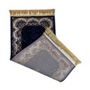 Ver imagem 4 de Tapete Persa Royal Azul Marinho 50x100cm Fio Acetinado - Decoração para Quarto e Sala