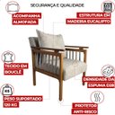 Ver imagem 5 de Kit 4 Poltrona Sala Decorativa Ayla Estofada Boucle Cinza Base Madeira Castanho - Arkell