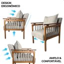 Ver imagem 7 de Kit 4 Poltrona Sala Decorativa Ayla Estofada Boucle Cinza Base Madeira Castanho - Arkell