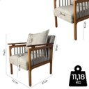 Ver mais imagens de Kit 4 Poltrona Sala Decorativa Ayla Estofada Boucle Cinza Base Madeira Castanho - Arkell