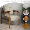 Ver imagem 4 de Kit 4 Poltrona Sala Decorativa Ayla Estofada Boucle Cinza Base Madeira Castanho - Arkell