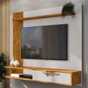 Ver imagem 2 de Painel Tv 65 Pol e Bancada Suspensa 161cm Malu Naturalle/off B02 - Mpozenato