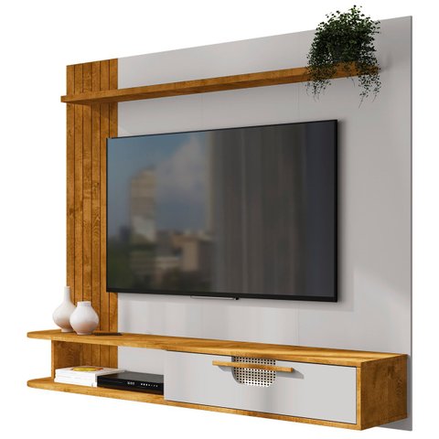 Painel Tv 65 Pol e Bancada Suspensa 161cm Malu Naturalle/off B02 - Mpozenato