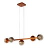 Pendente Lustre de Teto Jabuticaba Alumínio Cobre com 5 Globos Vidros Âmbar Decoração Casa - 6