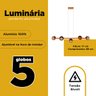 Pendente Lustre de Teto Jabuticaba Alumínio Cobre com 5 Globos Vidros Âmbar Decoração Casa - 4