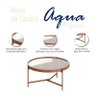 Mesa de Centro Aqua Pequena com Vidro Off White Cobre - Imcal - 3