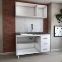Ver imagem 5 de Cozinha Compacta Aura 5 Portas 3 Gavetas Branco - Panorama Móveis