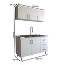 Ver imagem 4 de Cozinha Compacta Aura 5 Portas 3 Gavetas Branco - Panorama Móveis